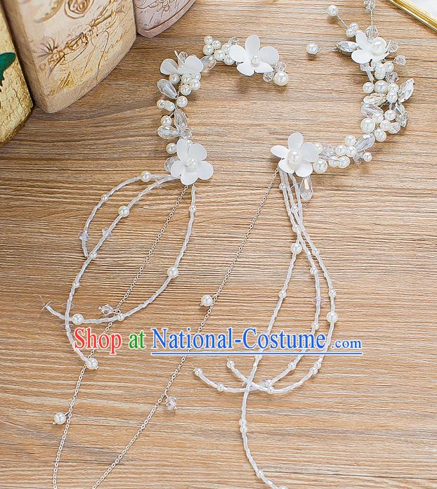 Handmade Classical Wedding Accessories Tassel Eardrop Bride Earrings for Women