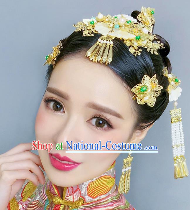 Chinese Hair Jewelry Accessories Xiuhe Suit Hairpins Headwear Headdress Hair Crown for Women