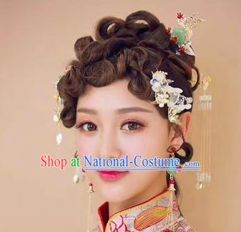 Chinese Handmade Classical Hair Accessories Ancient Palace Tassel Hairpins Step Shake Complete Set for Women