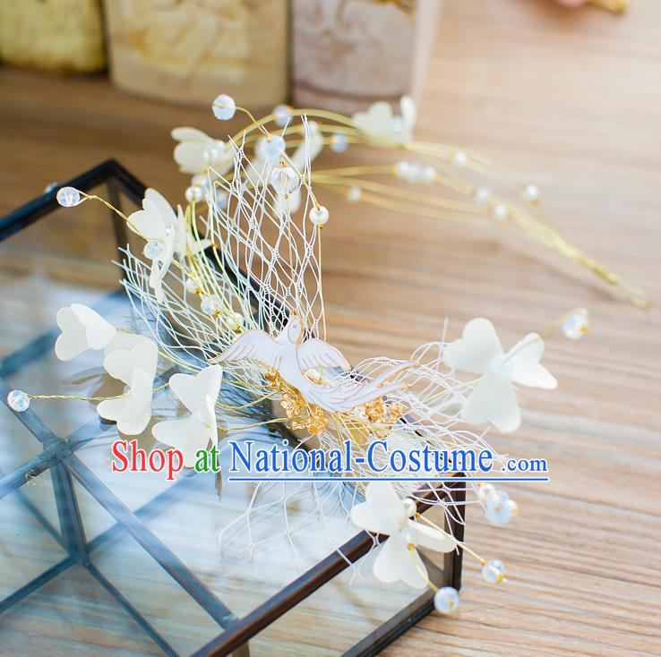 Handmade Classical Wedding Hair Accessories Bride Pigeons Hair Clasp Headband for Women