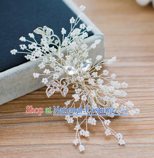 Handmade Classical Wedding Hair Accessories Bride Crystal Hair Claw Headwear for Women