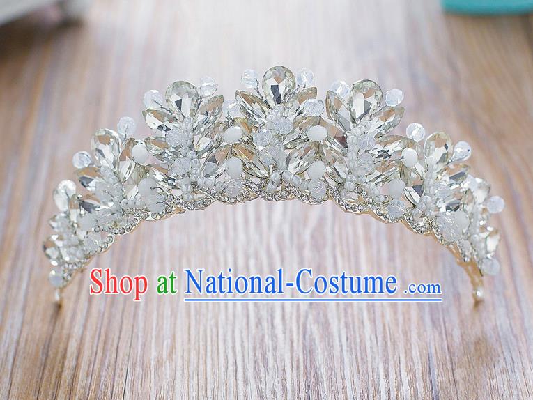 Handmade Classical Hair Accessories Baroque Crystal Royal Crown Headwear for Women