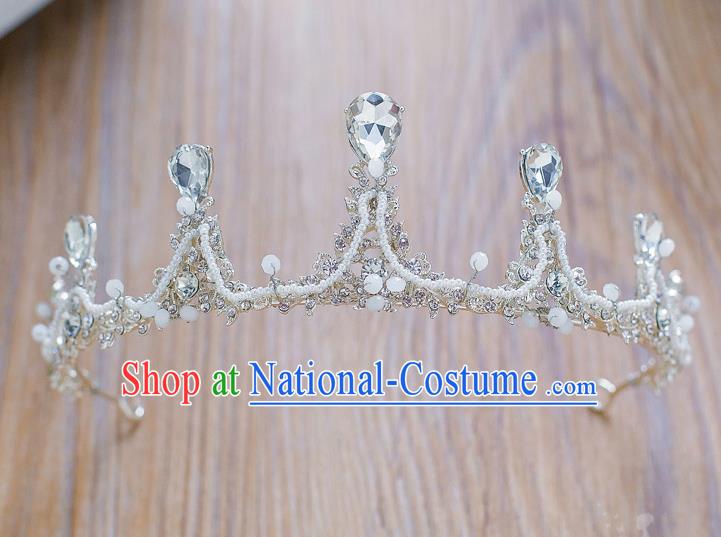 Handmade Classical Hair Accessories Baroque Crystal Royal Crown Hair Clasp Headwear for Women