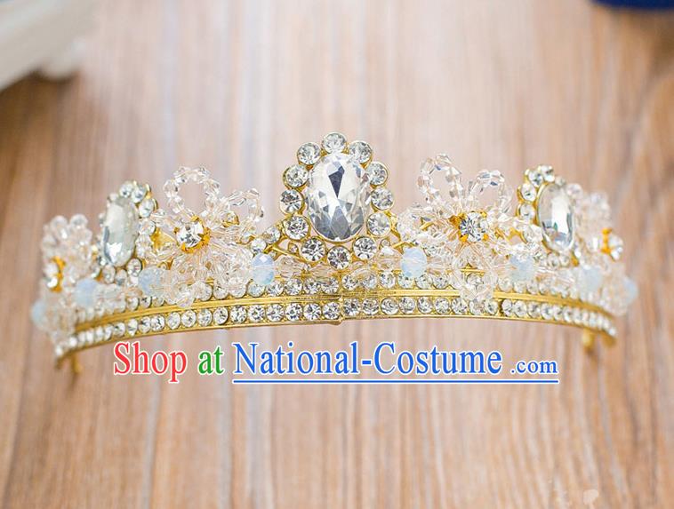 Handmade Classical Hair Accessories Baroque Luxury Crystal Hair Clasp Royal Crown Headwear for Women