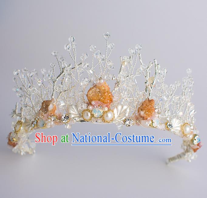 Handmade Classical Hair Accessories Baroque Bride Crystal Royal Crown Headwear for Women