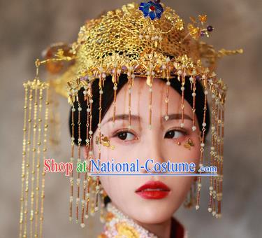 Chinese Hair Jewelry Accessories Xiuhe Suit Hairpins Headwear Headdress Hair Crown for Women