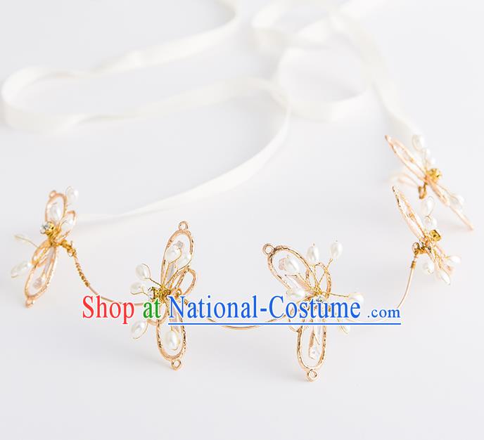 Handmade Classical Wedding Hair Accessories Bride Butterfly Hair Clasp Headband Headwear for Women