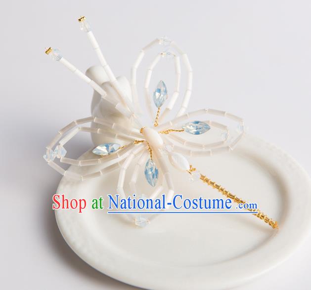 Handmade Classical Wedding Hair Accessories Bride Pearls Butterfly Hair Claw Headwear for Women