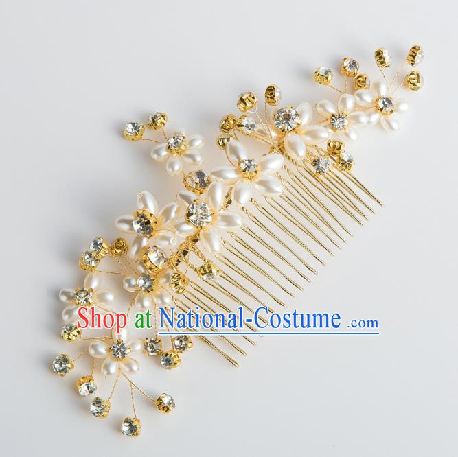 Handmade Classical Wedding Hair Accessories Bride Pearls Hair Comb Hairpins Headwear for Women