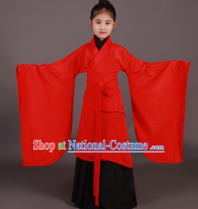 Traditional China Han Dynasty Girls Costume, Chinese Ancient Princess Hanfu Clothing for Kids