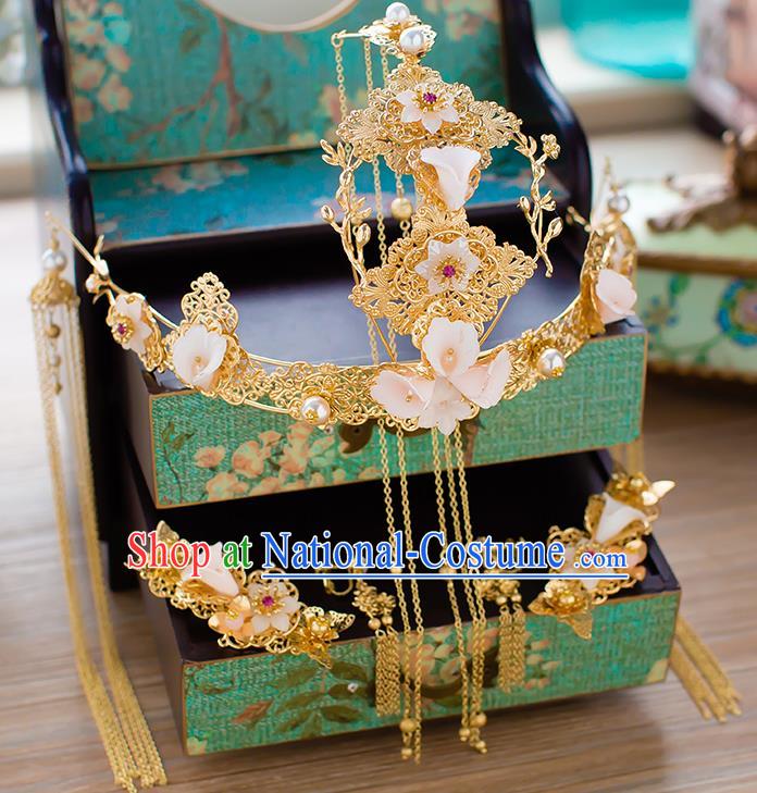 Chinese Hair Jewelry Accessories Xiuhe Suit Hairpins Headwear Headdress Hair Crown for Women