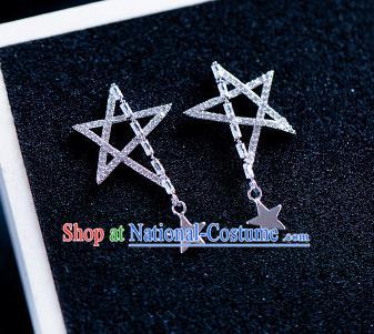 Handmade Classical Wedding Accessories Baroque Crystal Star Earrings for Women