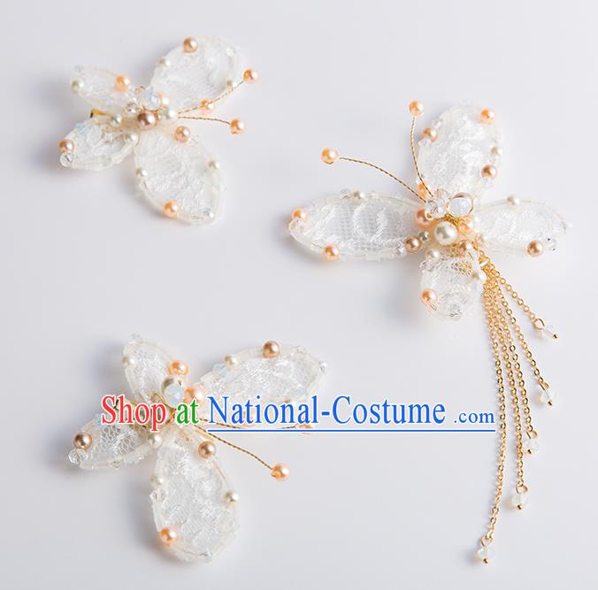 Handmade Classical Wedding Hair Accessories Bride Butterfly Hair Stick Headwear for Women