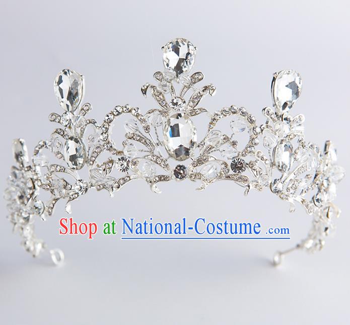 Handmade Classical Hair Accessories Crystal Zircon Royal Crown Baroque Princess Headwear for Women