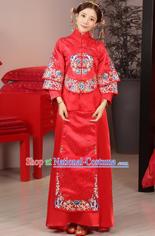 Traditional Chinese Wedding Costumes Traditional Xiuhe Suits Ancient Chinese bridal Full Dress