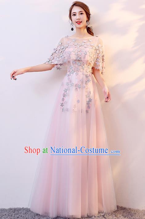 Top Grade Modern Dance Costume Classic Chorus Group Dance Bridesmaid Pink Dress for Women