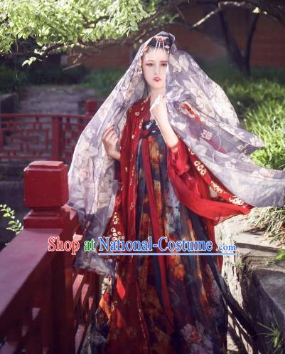 China Ancient Tang Dynasty Palace Lady Costume Traditional Chinese Princess Clothing for Women