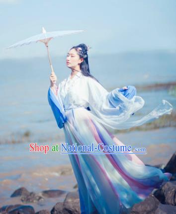 China Ancient Jin Dynasty Palace Lady Costume Traditional Chinese Princess Dress Clothing for Women