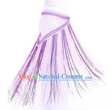 Indian Belly Dance Purple and Pink Tassel Waist Scarf Waistband India Raks Sharki Belts for Women