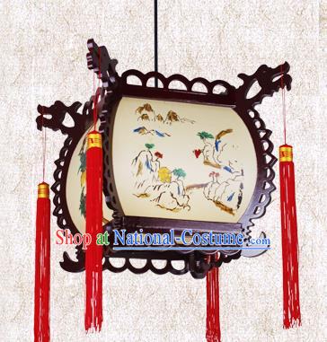 Traditional Chinese Painted Palace Lanterns Hanging Lantern Ancient Ceiling Lamp