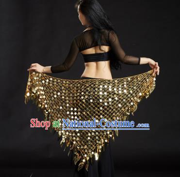 Indian Belly Dance Golden Sequin Waist Scarf Waistband India Raks Sharki Belts for Women