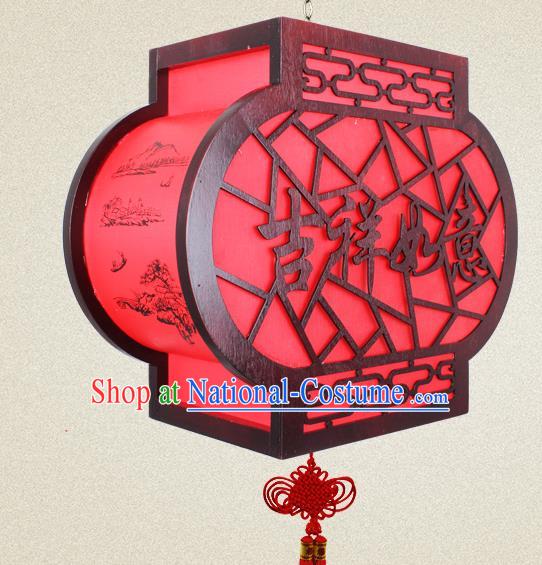 Traditional Chinese Red Parchment Palace Lanterns Handmade New Year Hanging Lantern Ancient Ceiling Lamp