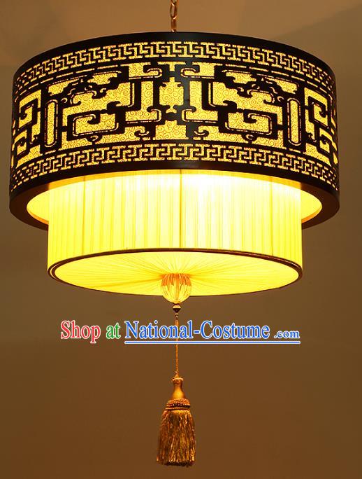 Traditional Chinese Yellow Hanging Palace Lanterns Handmade Lantern Ancient Ceiling Lamp