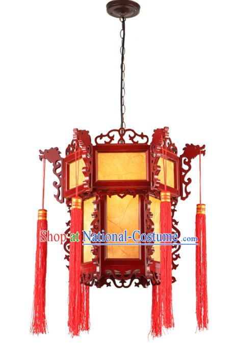 Traditional Chinese Parchment Hanging Palace Lanterns Handmade Head Dragon Lantern Ancient Ceiling Lamp