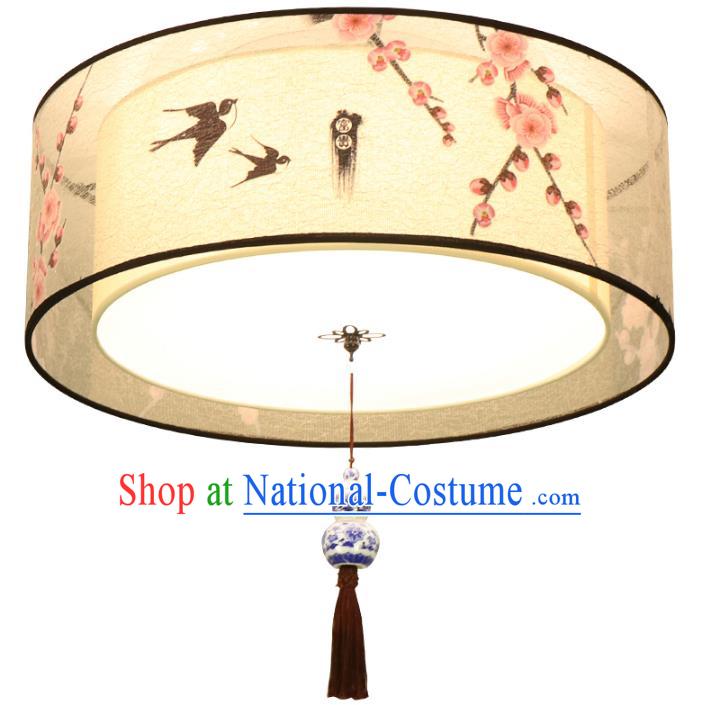 Traditional Chinese Printing Peach Blossom Ceiling Palace Lanterns Handmade Lantern Ancient Lamp