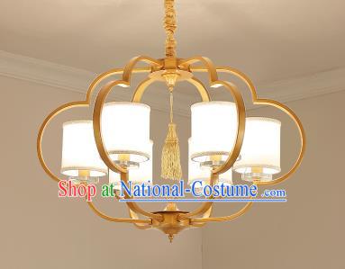 Traditional Chinese Gold-framed Ceiling Palace Lanterns Handmade Six-Lights Lantern Ancient Lamp