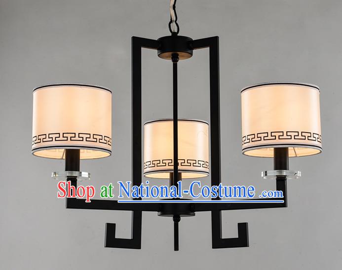 Traditional Chinese Ceiling Palace Lanterns Handmade Three-Lights Lantern Ancient Lamp