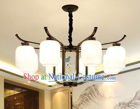 Traditional Chinese Style Ceiling Palace Lanterns Handmade Eight-Lights Lantern Ancient Lamp