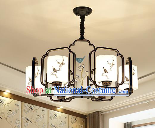 Traditional Chinese Printing Plum Blossom Ceiling Palace Lanterns Handmade Six-Lights Lantern Ancient Lamp