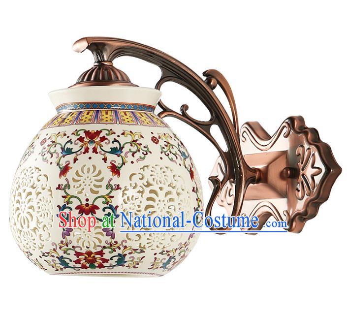 Traditional Chinese Palace Lanterns Handmade Colorful Porcelain Wall Lantern Ancient Lamp