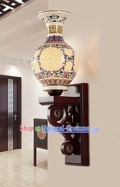 Traditional Chinese Palace Lanterns Handmade Porcelain Vase Wall Lantern Ancient Lamp