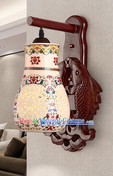 Traditional Chinese Palace Lanterns Handmade Colorful Porcelain Wall Lantern Ancient Lamp