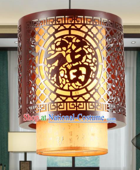 Traditional Chinese Wood Palace Hanging Lanterns Handmade Lantern Ancient Ceiling Lamp