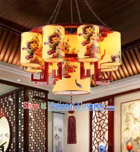 Traditional Chinese Palace Painted Hanging Lanterns Handmade Lantern Ancient Ceiling Lamp