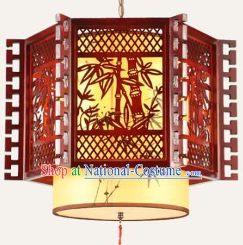 Traditional Chinese Wood Carving Bamboo Palace Hanging Lanterns Handmade Lantern Ancient Ceiling Lamp