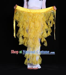 Indian Belly Dance Yellow Waist Scarf Waistband India Raks Sharki Belts for Women