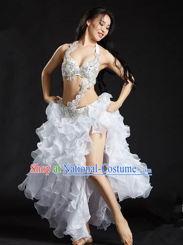 Traditional Indian National Belly Dance White Dress India Bollywood Oriental Dance Costume for Women