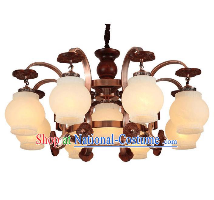 Traditional Chinese Palace Lanterns Handmade Eight-Lights Lantern Ancient Ceiling Lamp