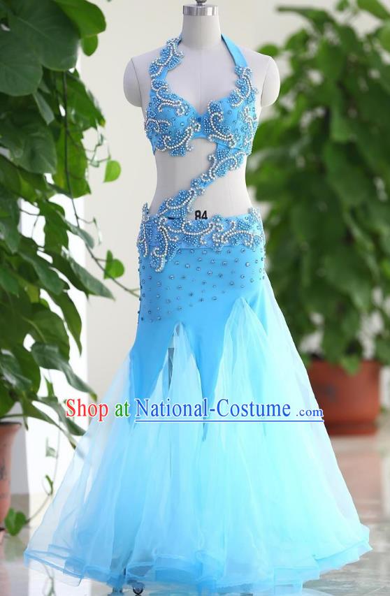 Traditional Indian National Belly Dance Blue Veil Dress India Bollywood Oriental Dance Costume for Women