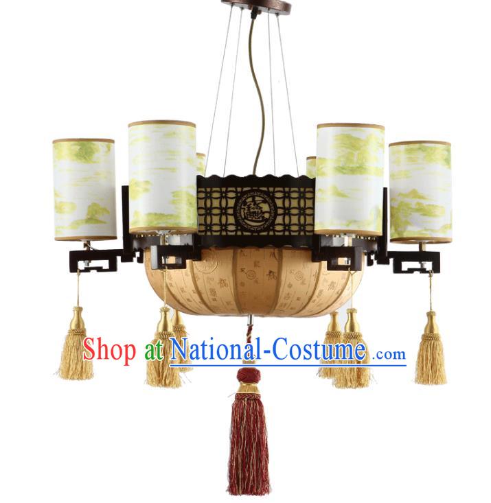 Traditional Chinese Ceiling Palace Lanterns Handmade Printing Hanging Lantern Ancient Lamp