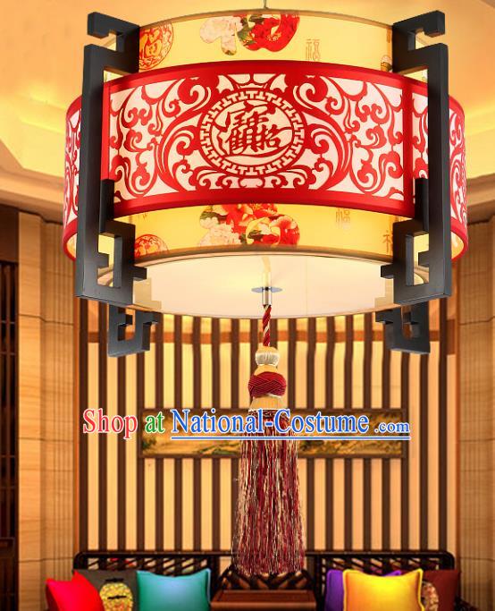 Traditional Chinese Carving Ceiling Palace Lanterns Handmade Wood Hanging Lantern Ancient Lamp