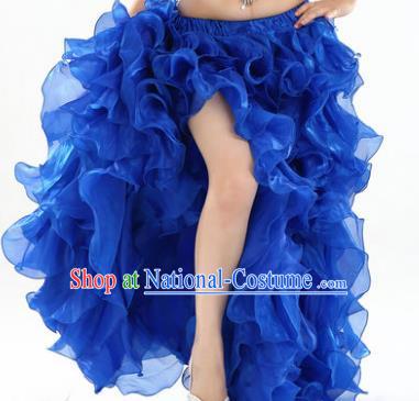 Traditional Indian National Belly Dance Royalblue Bubble Split Skirt India Bollywood Oriental Dance Costume for Women