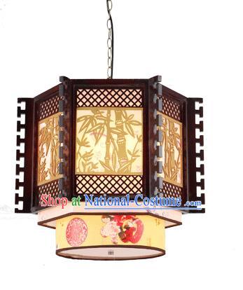 Traditional Chinese Wood Carving Bamboo Ceiling Palace Lanterns Handmade Lantern Ancient Lamp