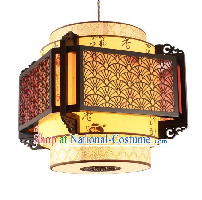 Traditional Chinese Ceiling Wood Palace Lanterns Handmade Carving Lantern Ancient Lamp