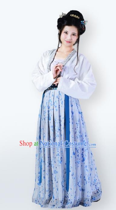 Traditional Chinese Ancient Contadina Costume Song Dynasty Young Lady Dress Clothing for Women