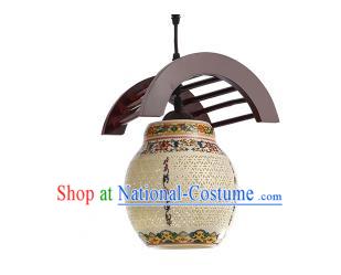 Traditional Chinese Colorful Porcelain Hanging Ceiling Palace Lanterns Handmade Lantern Ancient Lamp